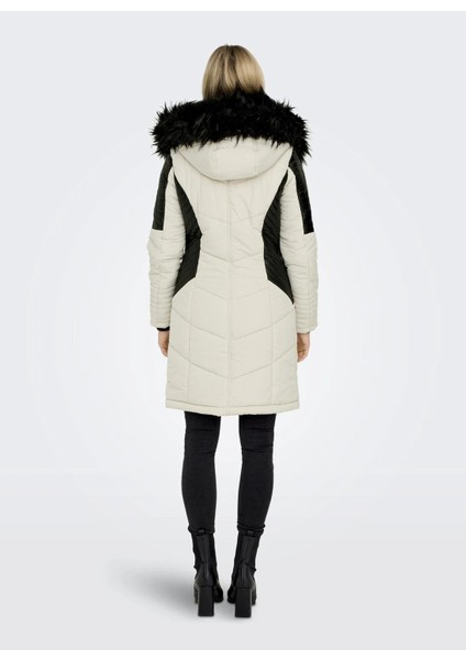Ekru Kadın Kaban Onlnewlınette Fur Hood Coat Otw fiyatları