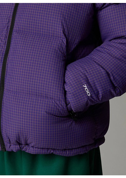 Mor - Siyah Kız Çocuk Mont NF0A8A4C6KO1-TEEN 1996 Retro Nuptse modelleri