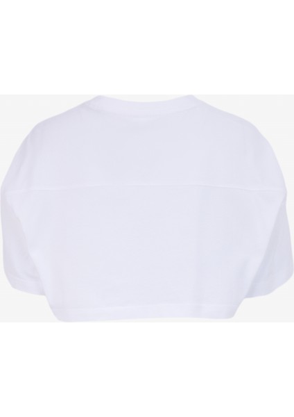 Beyaz Kadın Yuvarlak Yaka Crop Top Baskılı T-Shirt Converse Sporty Cropped Tee Whıte fiyatları