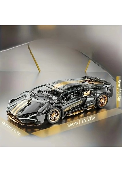 1300+ Parça 1:14 Buıldıng Bloks Spor Araba Yapı Blokları Seti 3D Montaj Modeli Kiti, Gençler & Yetişkinler Için Mükemmel Hediye 14+ Yaş