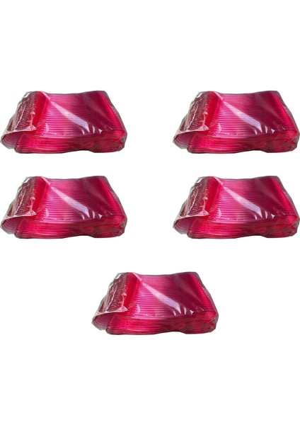 Plastik Şeffaf Pembe Sup Kaşık - Tatlı Dondurma Kaşığı - 12.5 cm . - 50 Adetlik 5 Paket