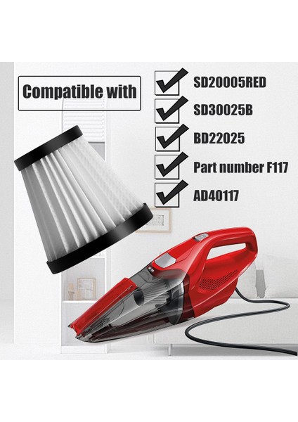 Dirt Devil SD30025B Scorpion Için 2 Adet Yedek Hepa Filtresi (Yurt Dışından)