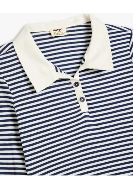 Polo Yaka Tişört Uzun Kollu Düğme Detaylı Pamuklu modelleri