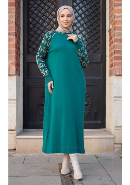 Kadın Merserize Figürlü Triko Elbise -PMK348 fiyatları