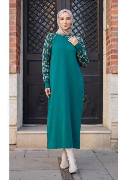 Kadın Merserize Figürlü Triko Elbise -PMK348 fırsatları