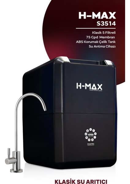 8 Litre 15 Aşama Mineralli 75 Gpd Su Arıtma Cihazı HMAXS3512