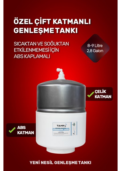 8 Litre 15 Aşama Mineralli 75 Gpd Su Arıtma Cihazı HMAXS3512