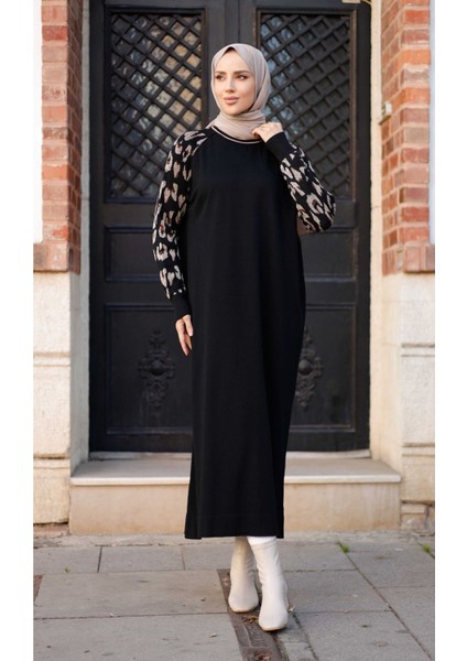 Kadın Merserize Figürlü Triko Elbise -PMK348 fırsatları