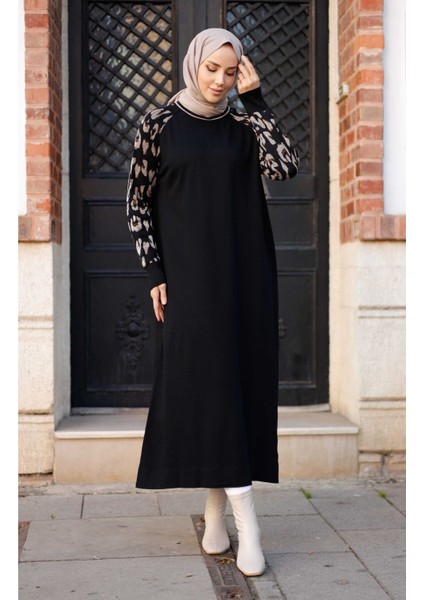 Kadın Merserize Figürlü Triko Elbise -PMK348 indirimleri