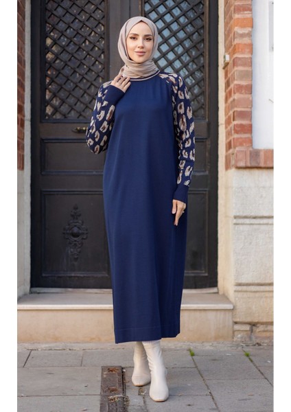 Kadın Merserize Figürlü Triko Elbise -PMK348 fiyatları