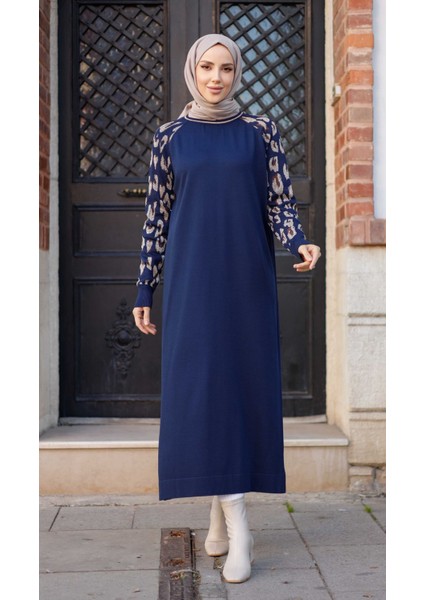 Kadın Merserize Figürlü Triko Elbise -PMK348 fırsatları