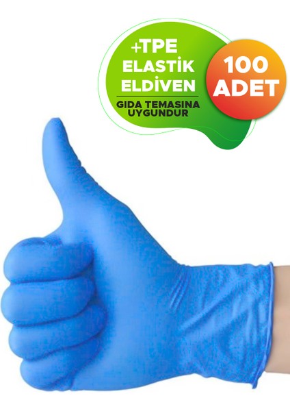 Tpe Plastik Tek Kullanımlık Esnek Dayanıklı Gıda Mutfak Bahçe Temizlik Eldiveni 100 Adet