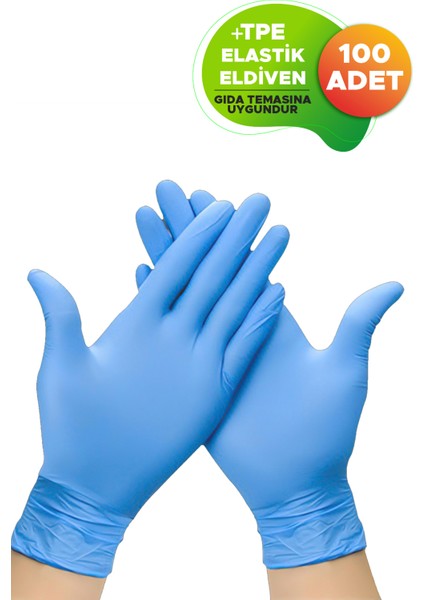 Tpe Plastik Tek Kullanımlık Esnek Dayanıklı Gıda Mutfak Bahçe Temizlik Eldiveni 100 Adet
