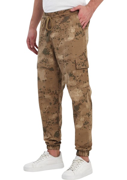 Erkek Dokuma Gabardın Kamuflaj Eşofman Altı