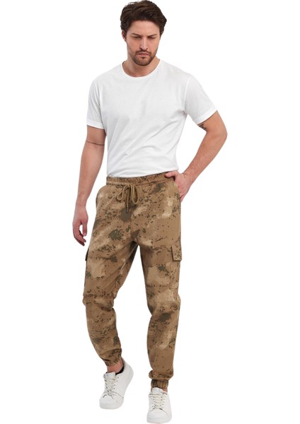 Erkek Dokuma Gabardın Kamuflaj Eşofman Altı