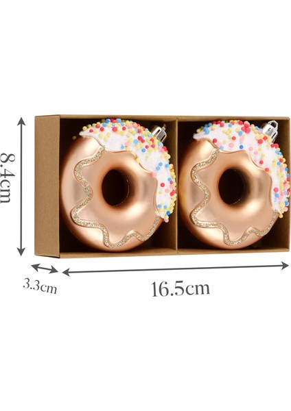 New Year Yılbaşı 2'li Set Donut Ağaç Süsü Pembe fırsatları