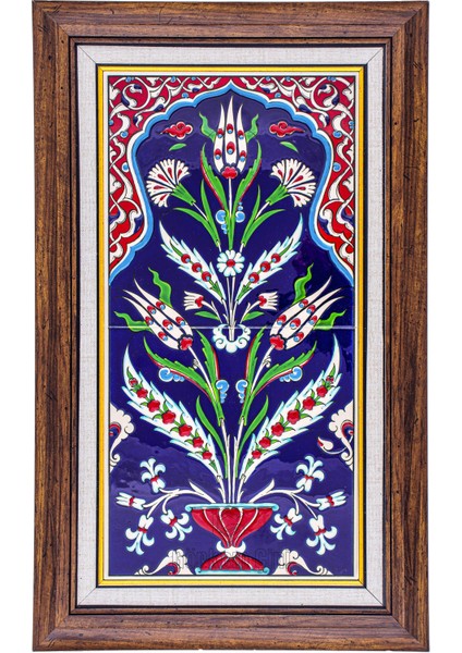 20x40 Cm ED 160 Karanfil Kıvrık Yaprak El dekoru Çini Pano