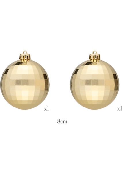 New Year Yılbaşı 2'li Set Disko Topu Ağaç Süsü Gold fırsatları