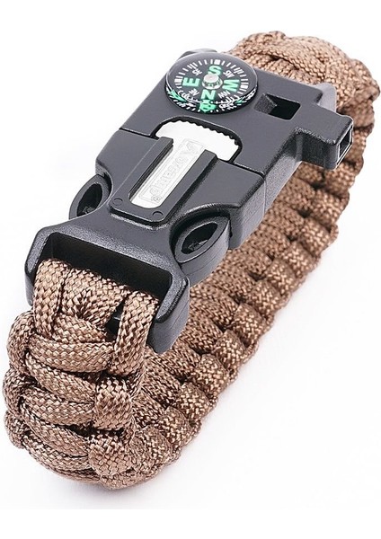 Çok Fonksiyonlu Paracord Kahverengi Bileklik