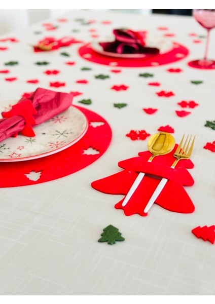 Yılbaşı Temalı Kırmızı Amerikan Servisi 12 Kişilik,yılbaşı Temalı Kırmızı Supla Seti,yılbaşı Masa Dekoru,masa Süslemeleri fiyatları
