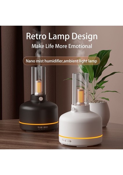 Hava Nemlendirici Aroma Difüzör Retro Lamba 280ML LED Işıklı Koku Yayıcı Buhar Makinesi