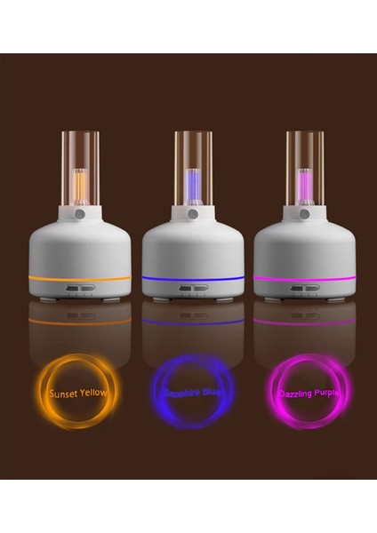 Hava Nemlendirici Aroma Difüzör Retro Lamba 280ML LED Işıklı Koku Yayıcı Buhar Makinesi