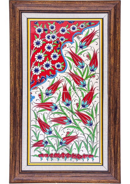 20x40 Cm ED 151 Göbekli El dekoru Çini Pano