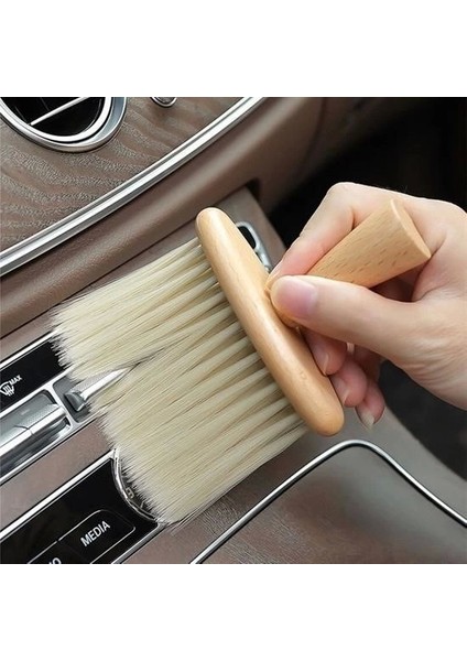 Araba Için Ahşap Saplı Yumuşak Kıl Fırça Detaylı Toz Alma Temizleme Fırçası fırsatları