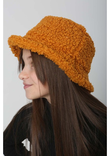 Çocuk Kıvırcık Peluş Bucket Şapka Rkş-Ç-10 Hardal fırsatları