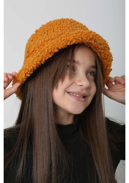 Çocuk Kıvırcık Peluş Bucket Şapka Rkş-Ç-10 Hardal indirimleri