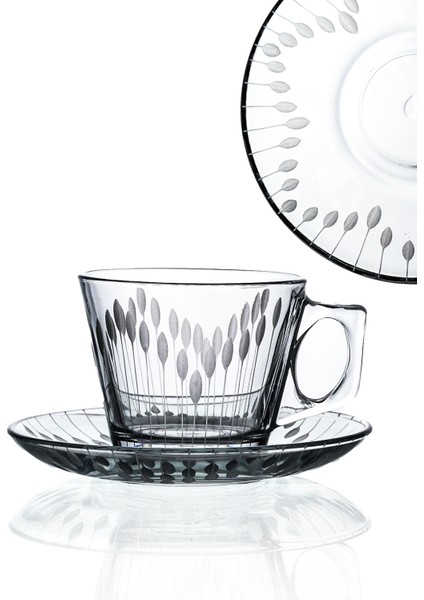 6'lı Vela Fincan Set 12 Parça 195CC Vega Desenli