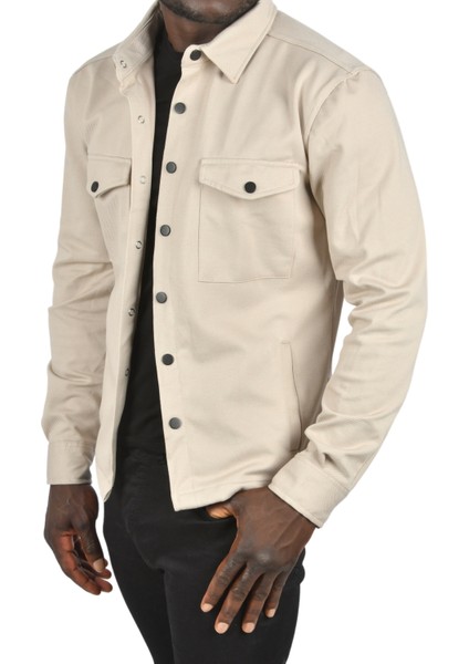 Kalın Örme Kumaş Gömlek Yaka Çıtçıtlı Cepleri Kapaklı Likralı Dar Kesim Spor Ceket 2501559 fırsatları