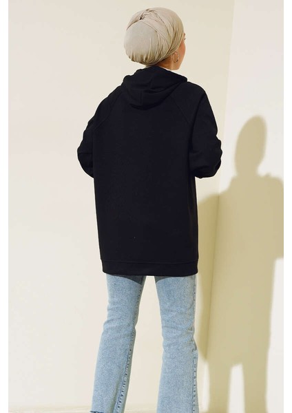 Kapüşonlu Çıtçıtlı Tunik Sweat modelleri