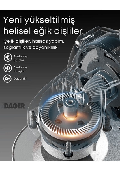 6108 720 W Bakır Sargılı 115 Mm Devir Ayarlı Spiral Avuç Kesme Ve Taşlama Makinesi İnox Kesici ve Flap Disk Taş