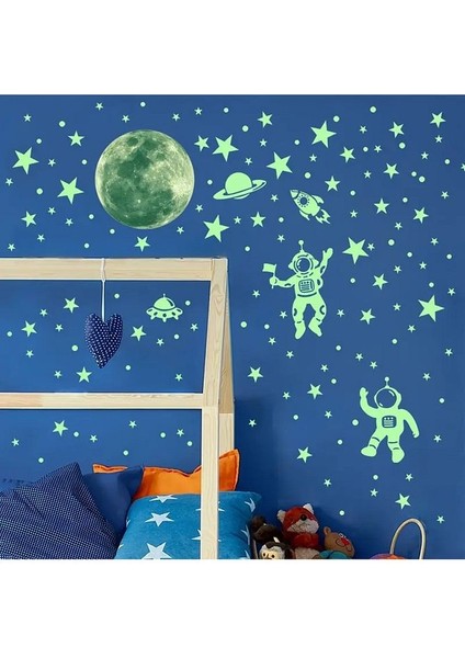 Major Selection Karanlıkta Parlayan Astronot Gezegen Duvar Stickerı fiyatları