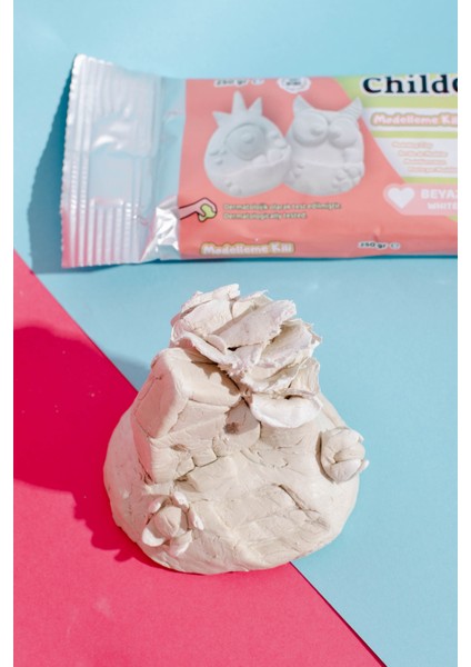 Doğal Modelleme Kili (Modelling Clay), Hava ile Kurur (Air-Dry), Beyaz , 250GRAM