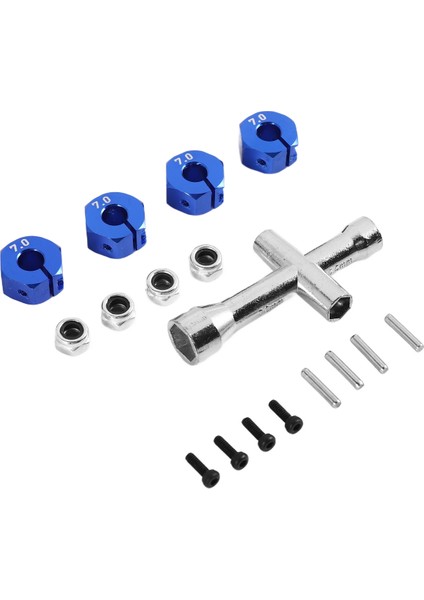 Metal 12MM Altı Tekerlek Hub Adaptörü M4 Flanşlı Kilit Somun Çapraz Anahtarı Traxxas 1/10 Slash 4x4 Vxl 2WD Rustler Rc Car (Yurt Dışından)