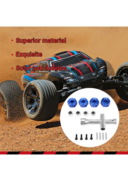 Metal 12MM Altı Tekerlek Hub Adaptörü M4 Flanşlı Kilit Somun Çapraz Anahtarı Traxxas 1/10 Slash 4x4 Vxl 2WD Rustler Rc Car (Yurt Dışından)