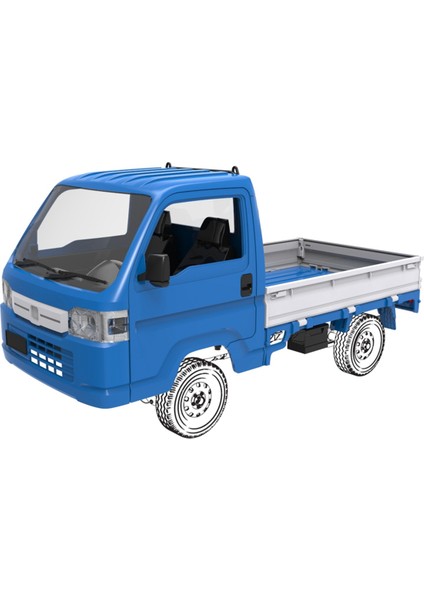 Rc Araba Gövde Kabuğu Kamyon Gövde Kabuğu 1/16 D12 WL01 LD1297 Yükseltme Parçaları Yedek Aksesuarlar Mavi (Yurt Dışından)