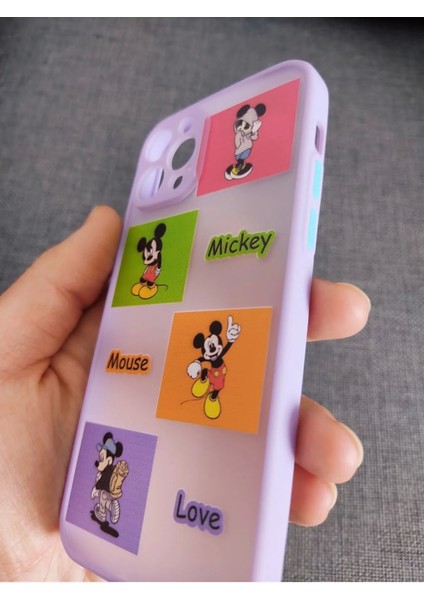 iPhone 12 Pro Mickey Mouse Tasarım Mor Tuşları Renkli Hux Kılıf fiyatları