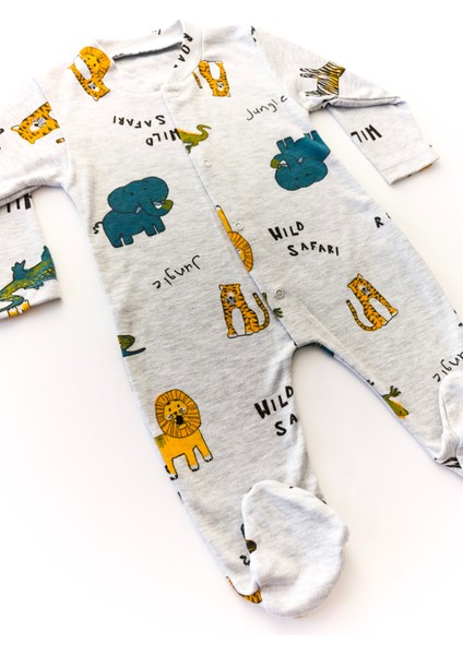 Unisex Bebek Pamuk Gri Safari Tulum