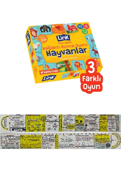 Link - Bağlantı Kurma Oyunu: Hayvanlar + Mat. Öğreten Cetvel