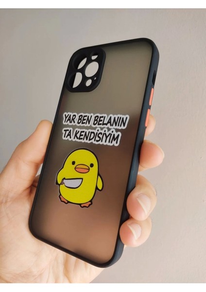 iPhone 12 Pro Uyumlu Kamera Korumalı Katil Civciv Tasarım Tuşları Renkli Hux Kılıf