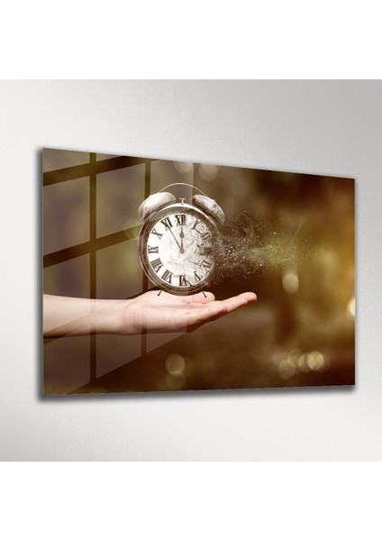 Avuç Içinde Saat Soyut Cam Tablo modelleri