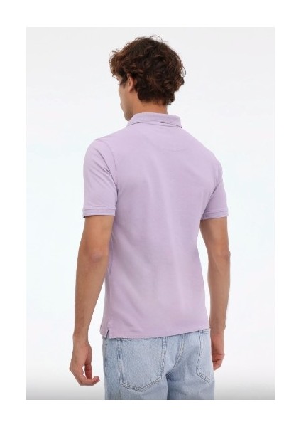 M-BS20 Bsc Polo T-Sh 4fx Lila Erkek Kısa Kol T-Shirt