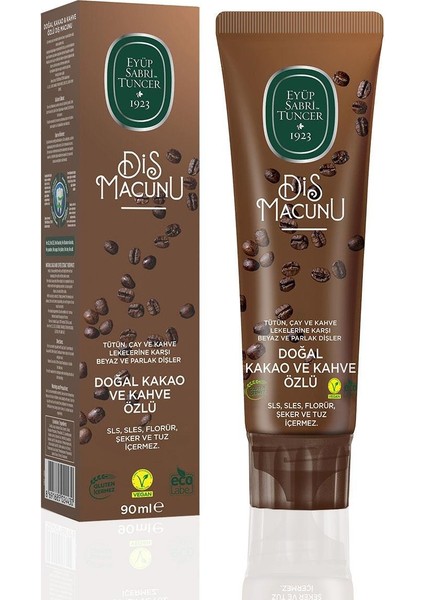 Doğal Kakao ve Kahve Özlü Diş Macunu 90 ml