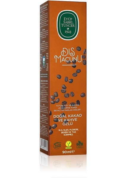 Doğal Kakao ve Kahve Özlü Diş Macunu 90 ml