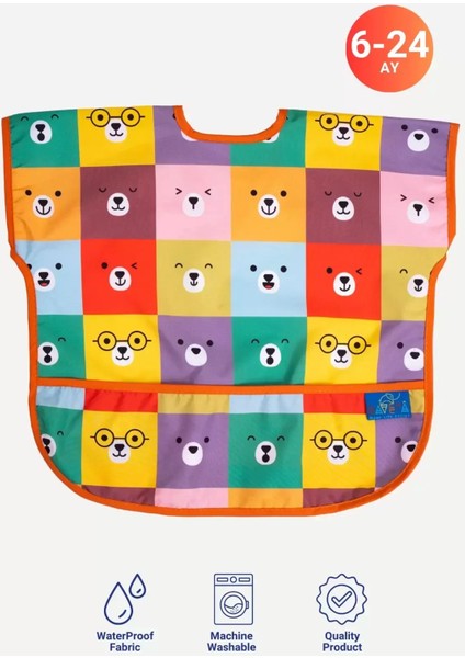 Colour Bear's Kolsuz Sıvı Geçirmez Aktivite ve Mama Önlüğü 6-24 Ay modelleri