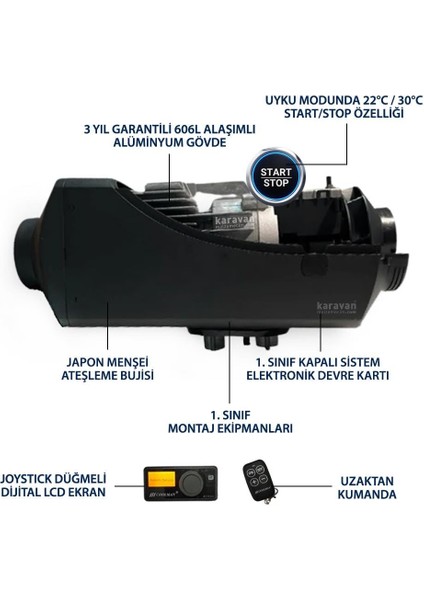 Thermon D4T 5kw Webasto Tipi Dizel Ortam Isıtıcı Start/stop - 12V