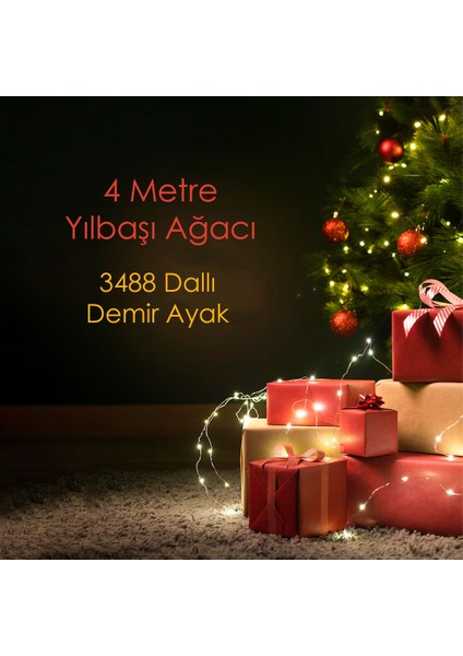 4 Metre (400 Cm) Yılbaşı Çam Ağacı 3488 Dallı Demir Ayaklı 1. Kalite Çam Ağacı